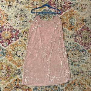 Vintage VS Victoria Secret pink crushed velvet minidress spaghetti strap M/L